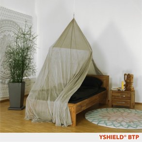 Baldakin enkel seng- pyramide (Silver Tulle 48 db d�mpning) 